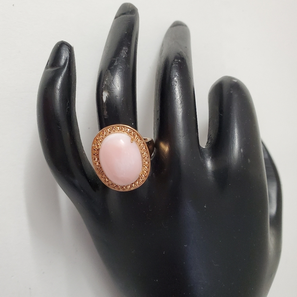 Blush Beauty: Pink Opal and Gold-Tone Statement Ring